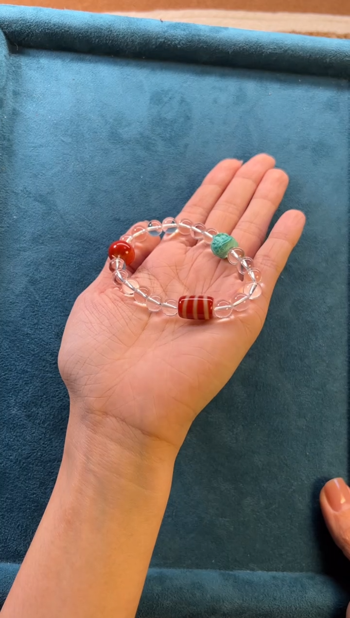 【闪购商品】水晶手串未镶嵌水晶手串（醒狮/红纹/战国红原创设计）