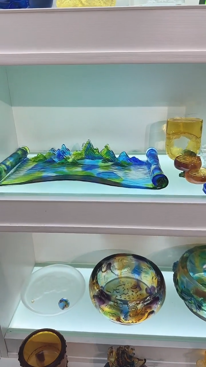 手工艺品琉璃千里江山