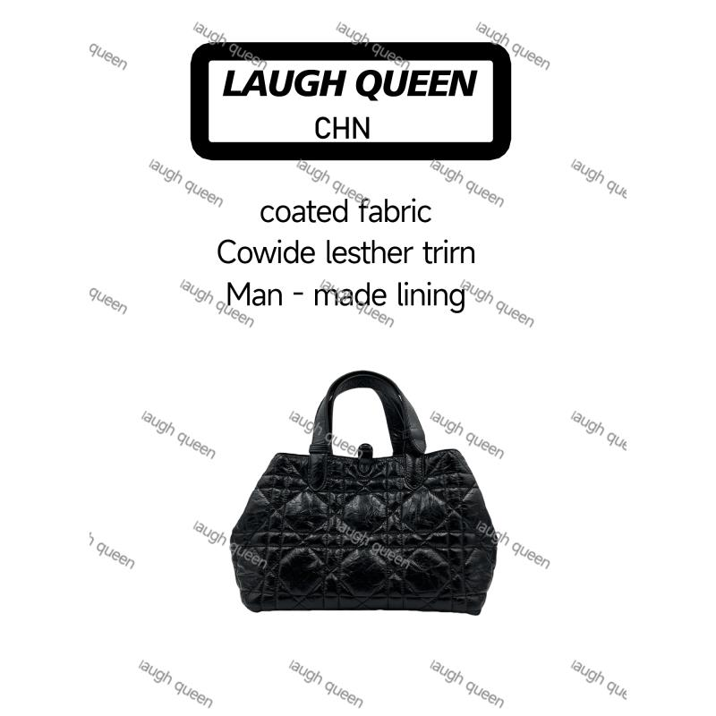 Laugh Queen手工打造真皮女士新款包黑色菱格手提