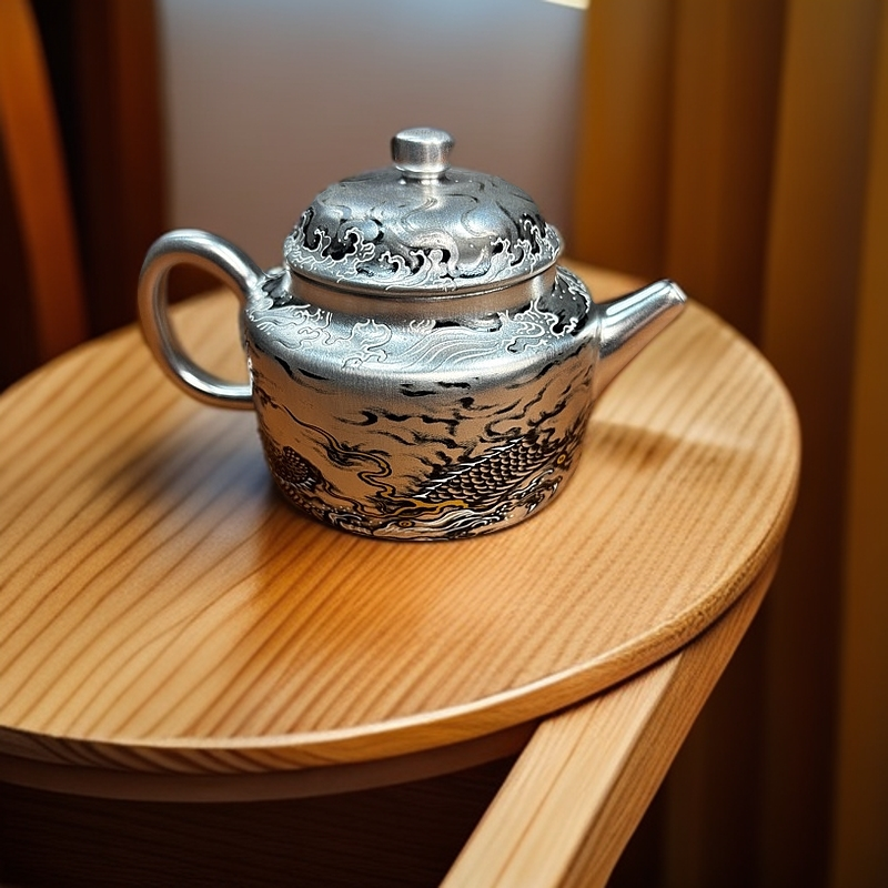 皇杰造物墨龙银壶lm