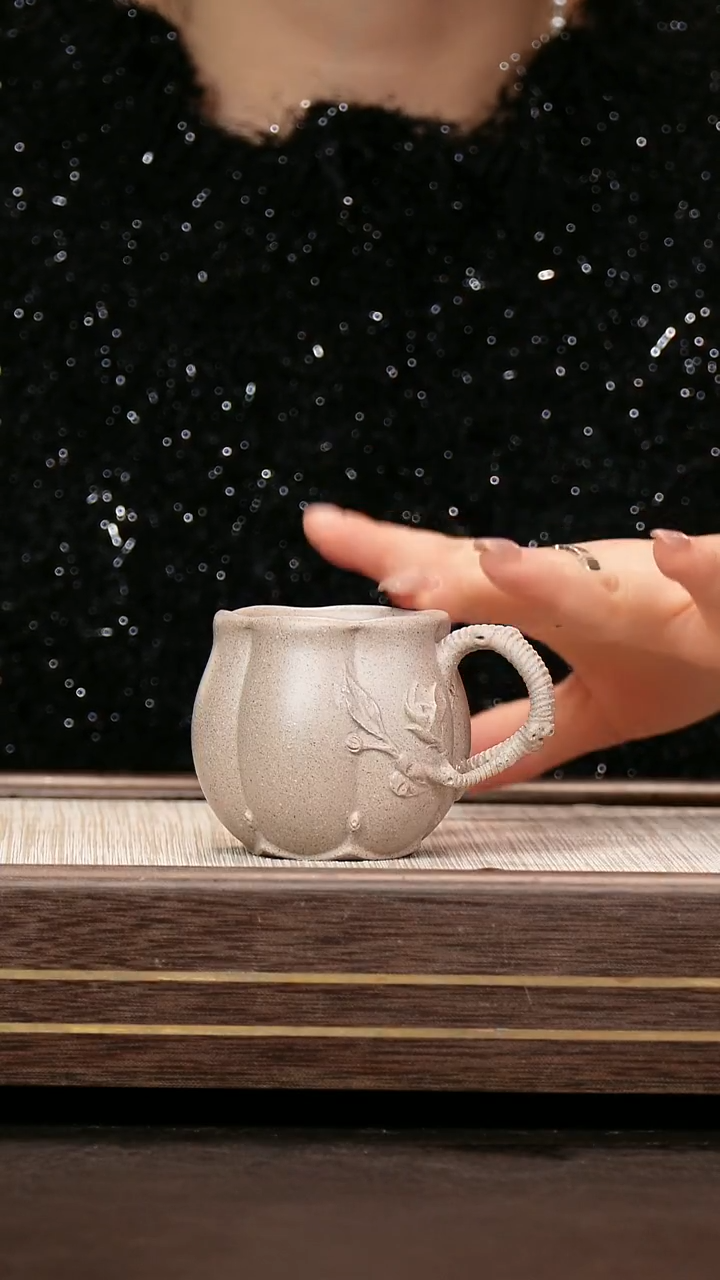 茶杯紫砂段泥 玉兰杯