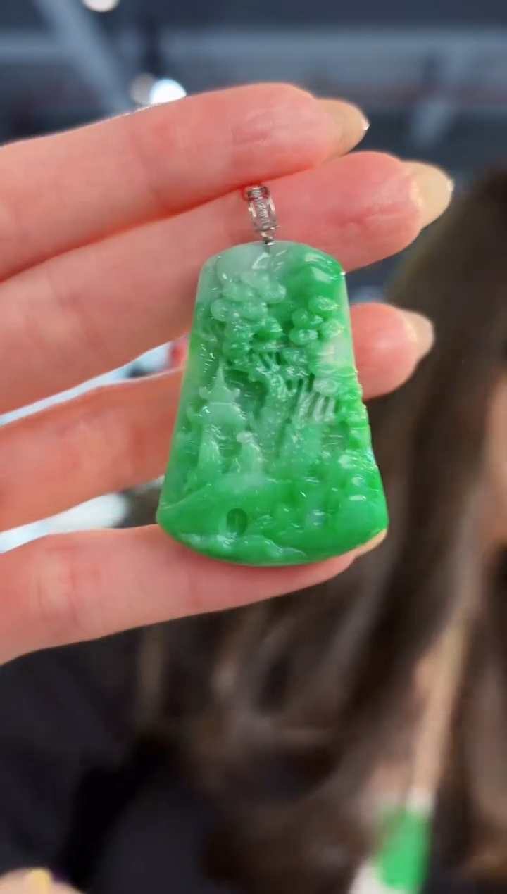 【闪购商品】翡翠颈饰18K金镶嵌缅料A货/支持复检/一件