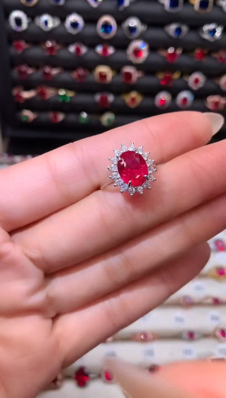 【闪购商品】红宝石戒指银S925镶嵌810银