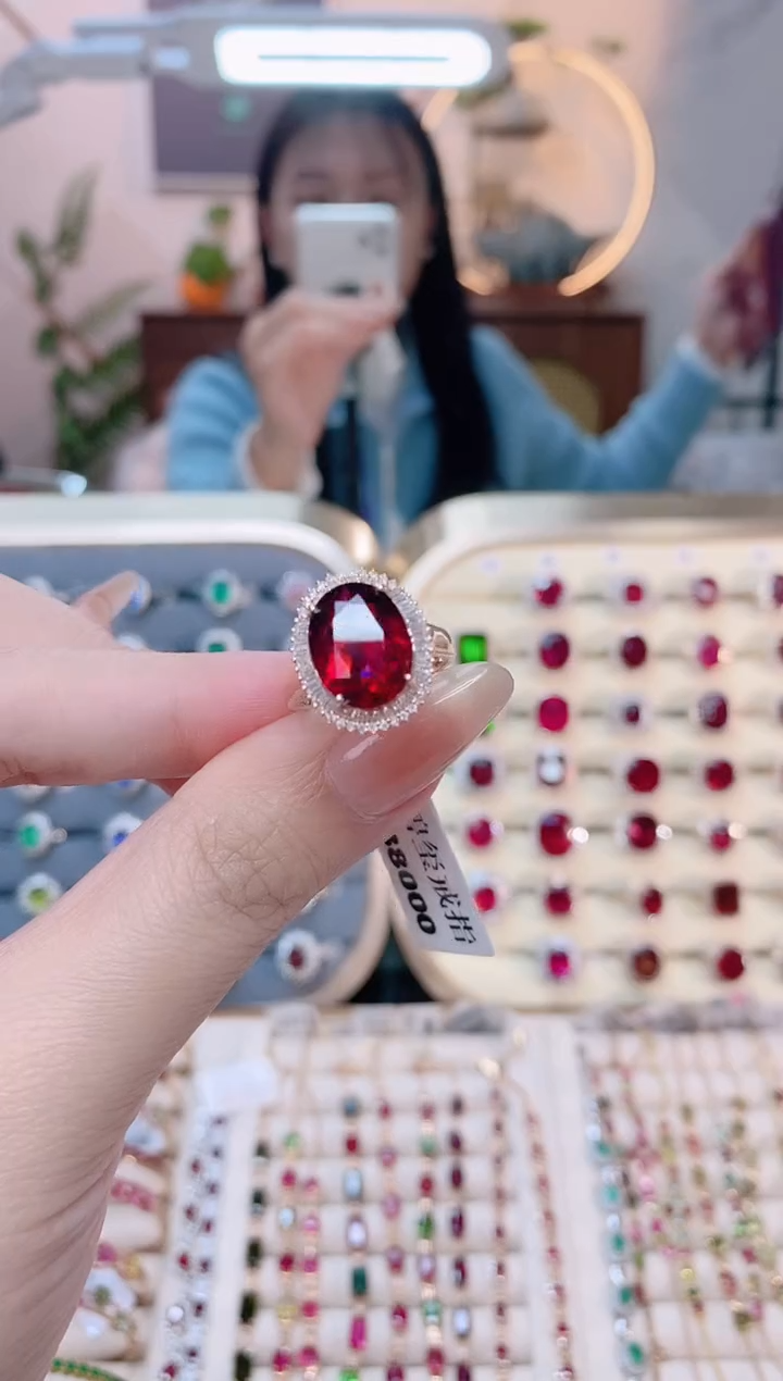 【闪购商品】碧玺18K金戒指18K金镶嵌1