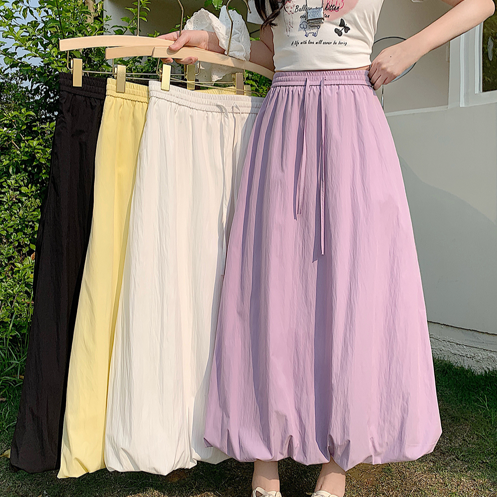 【涵胖胖】Q大码女装新款松紧高腰蓬蓬花苞裙A字裙子3185