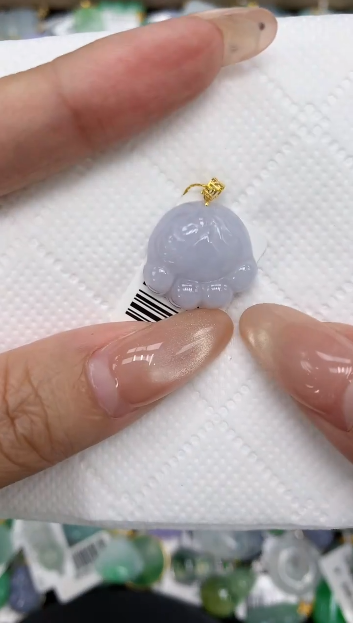 颈饰18K金镶嵌翡翠a货百元一下同包裹多件发出的只收取一单运费