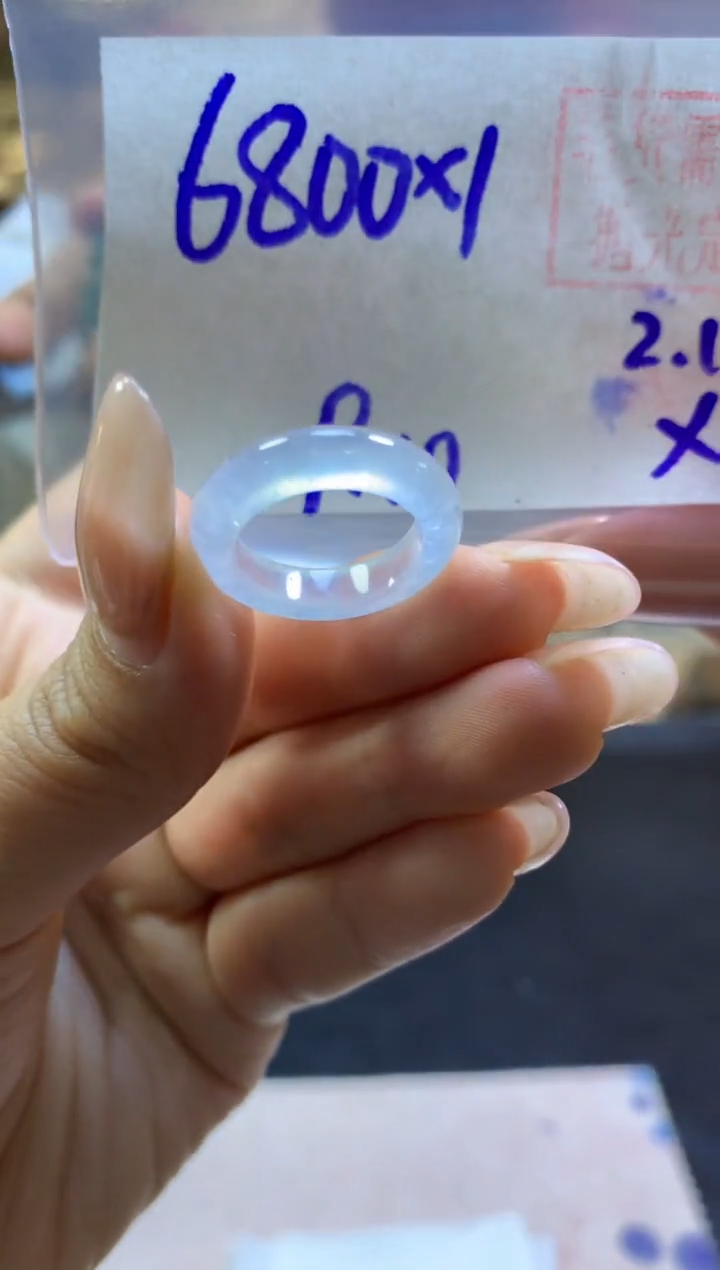 【闪购商品】定制翡翠未镶嵌戒圈#6800元-毛货需精细抛光