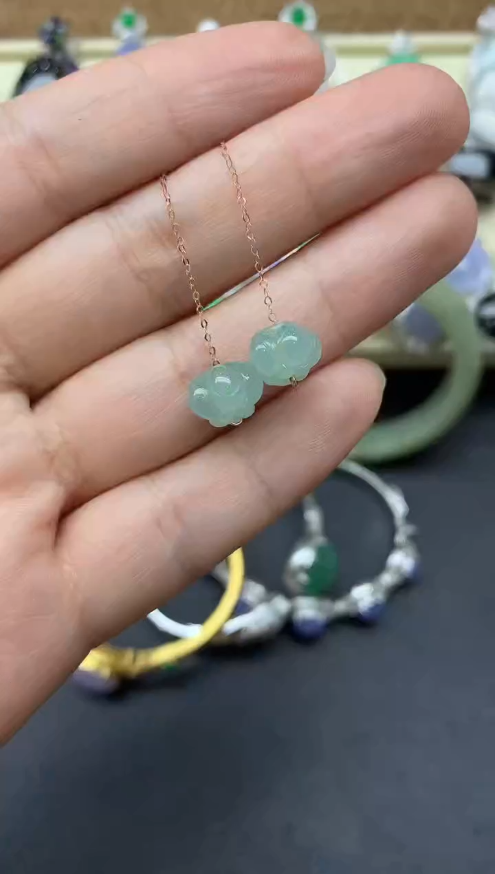 【闪购商品】翡翠耳饰18K金镶嵌369-中国好珍宝