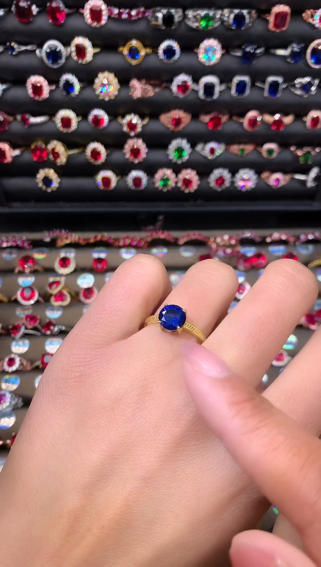 【闪购商品】蓝宝石戒指银S925镶嵌8