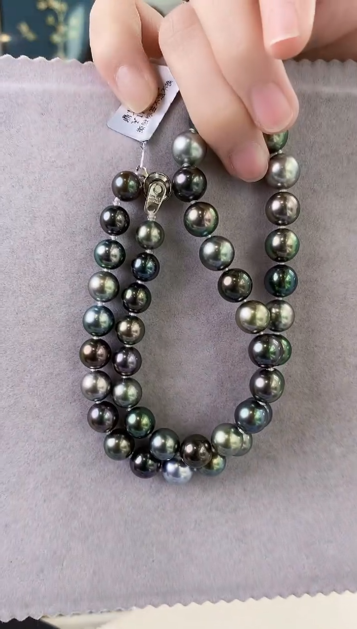 【闪购商品】海水珍珠项链未镶嵌8-11大溪地黑珍珠项链