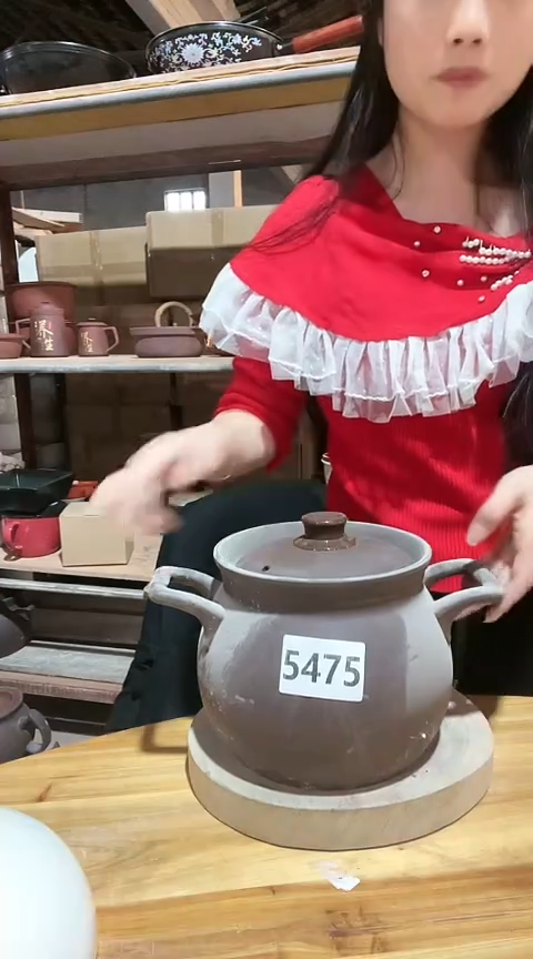陶5475瑕疵4.0紫砂大肚锅带盖孤品