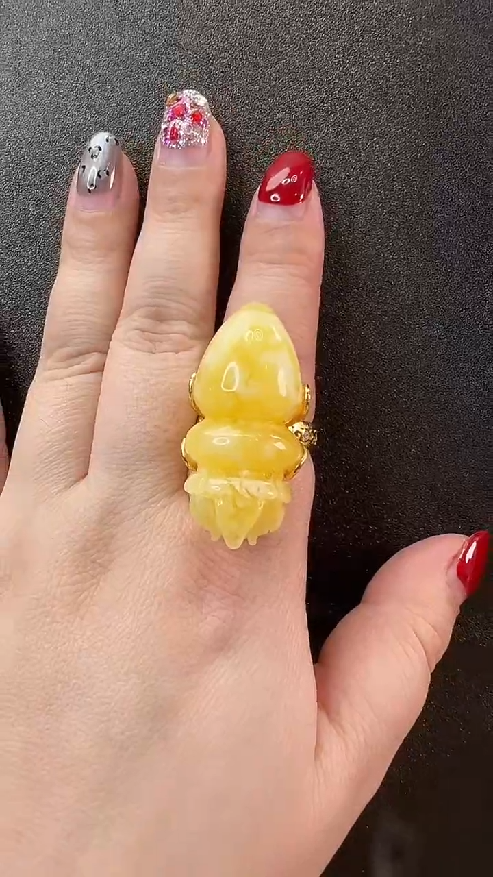 【闪购商品】琥珀戒指未镶嵌戒指