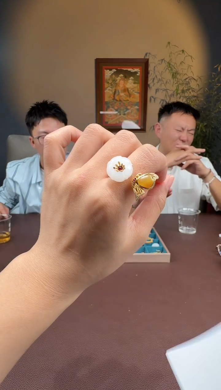 颈饰18K金镶嵌和田玉103-628-11.29多样性拍一发一