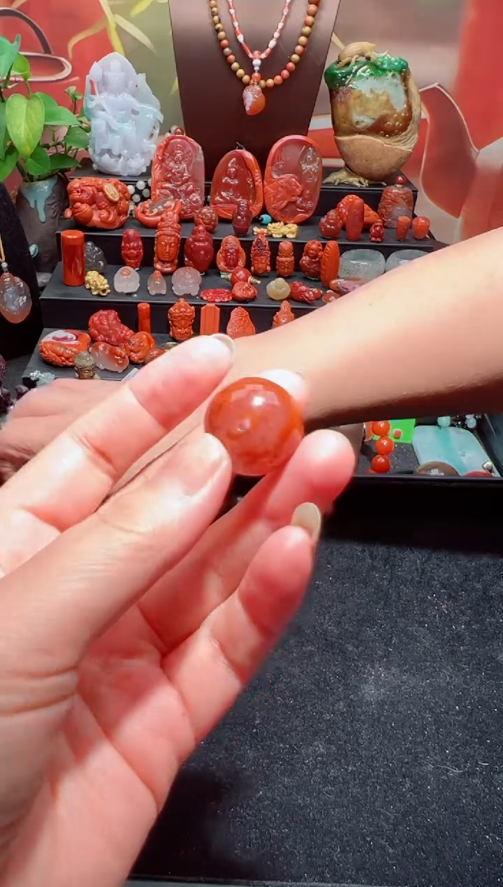 未镶嵌单珠南红玛瑙健**子单珠