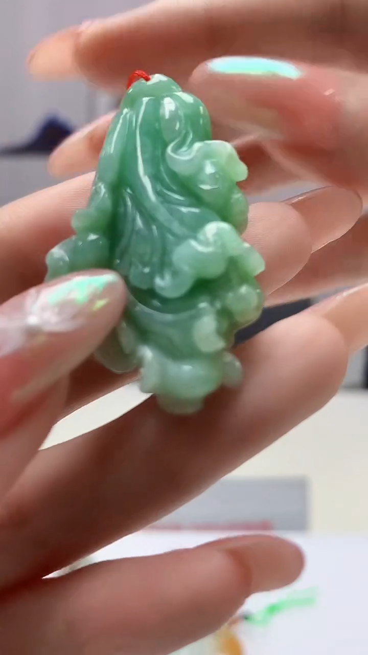 【闪购商品】定制翡翠未镶嵌4852DD-毛货挂件104