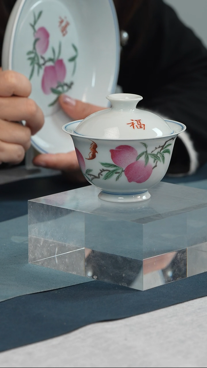 盖碗瓷徐传贵【福寿双全】