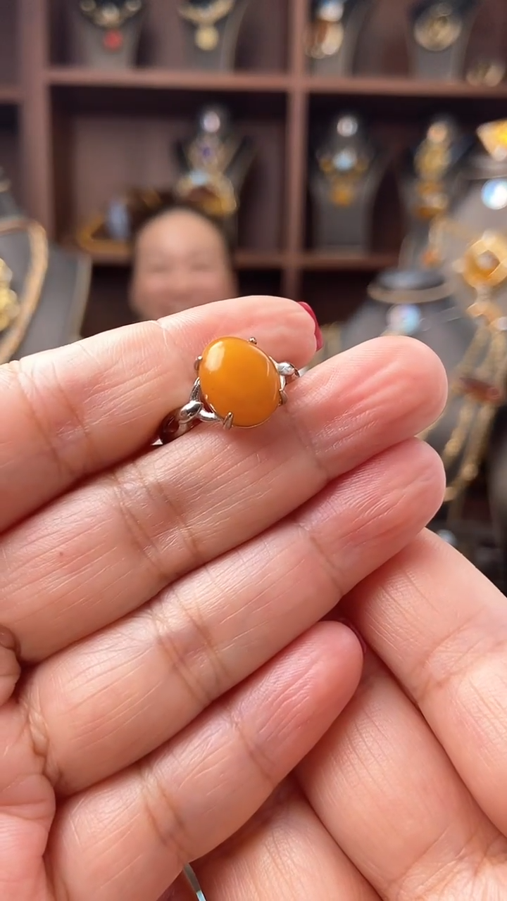 【闪购商品】琥珀戒指未镶嵌戒指