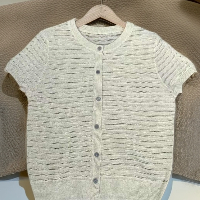 9152圆领正肩薄款针织镂空上衣短袖T恤法式高级感上衣女夏新款