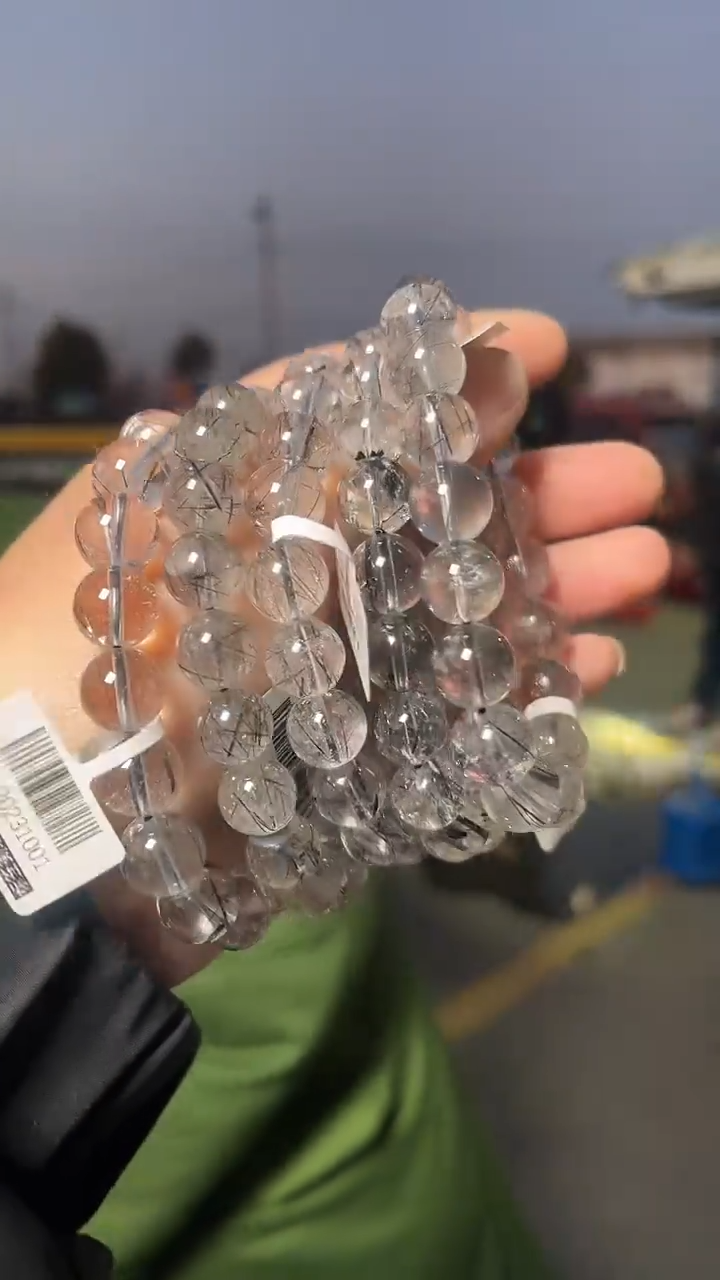 【闪购商品】发晶手链未镶嵌天然黑发晶手串多样性发一11mm