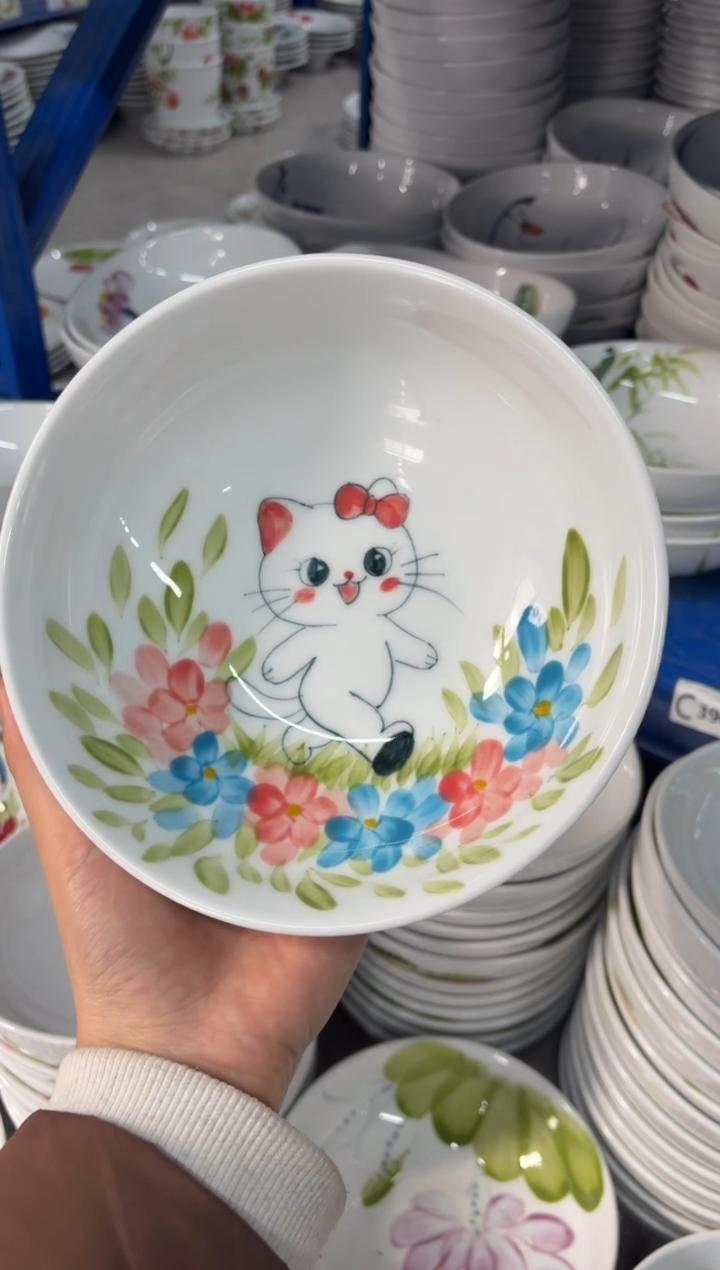 瓷片景德镇高温陶瓷食品级手绘釉中彩-大胖碗
