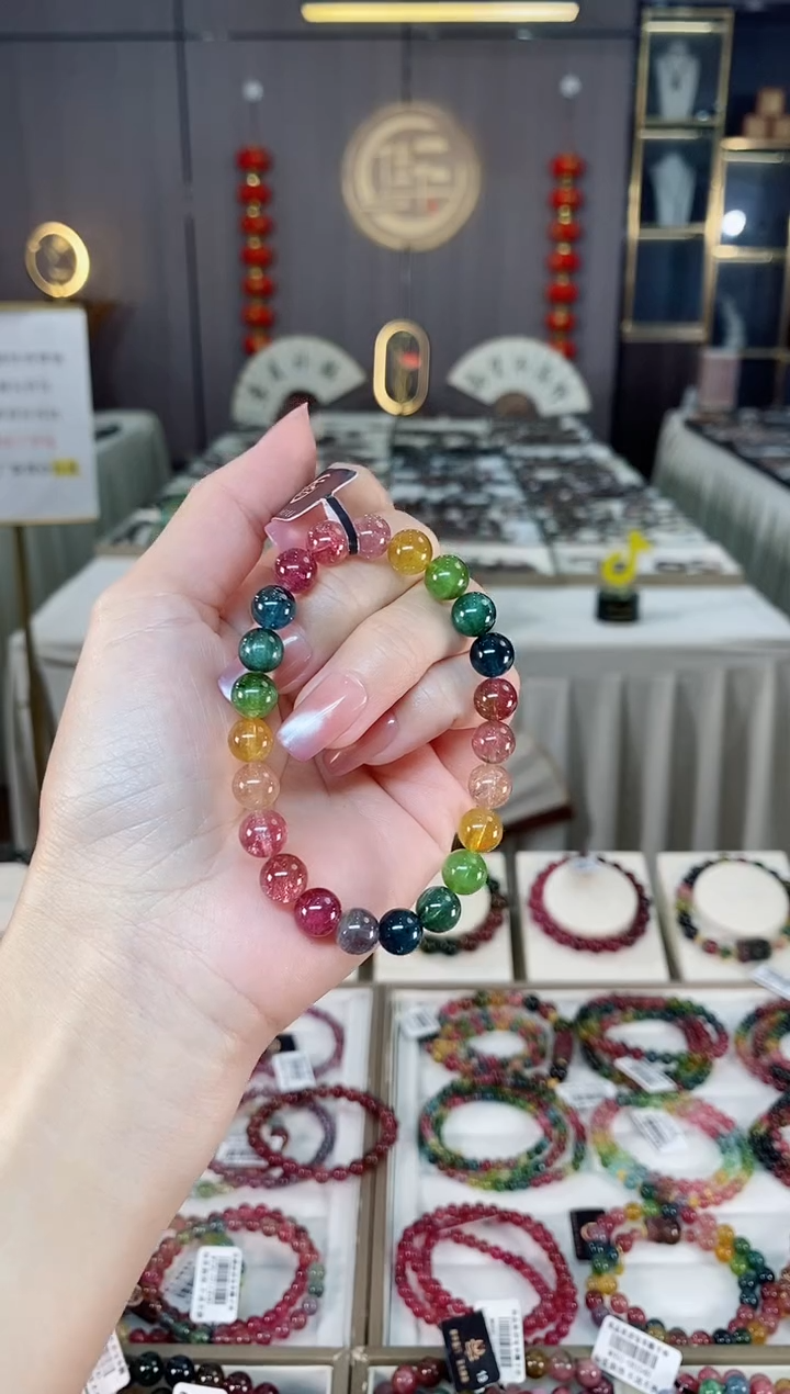 未镶嵌老矿碧玺单圈手串8mm+碧玺hon多样性发货一条