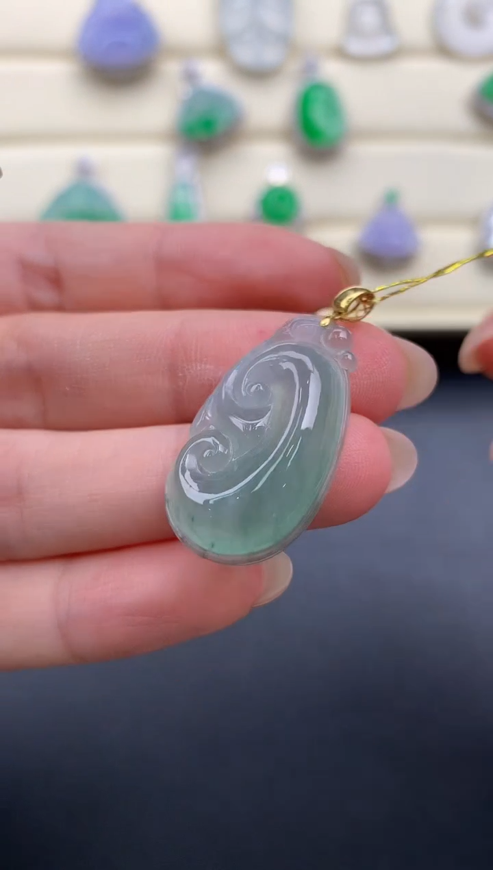 【闪购商品】翡翠颈饰18K金镶嵌Q647    