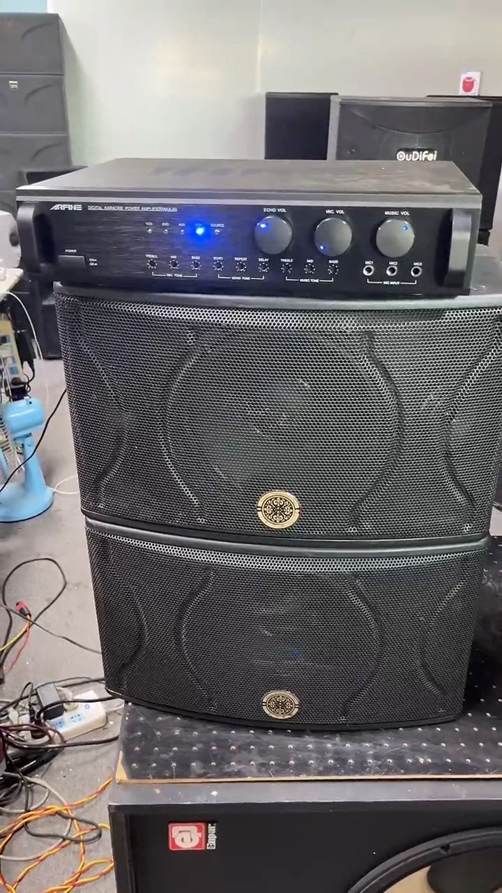 不包邮 10寸卡包音响  KTV音箱一对 +单只功放  运费到付