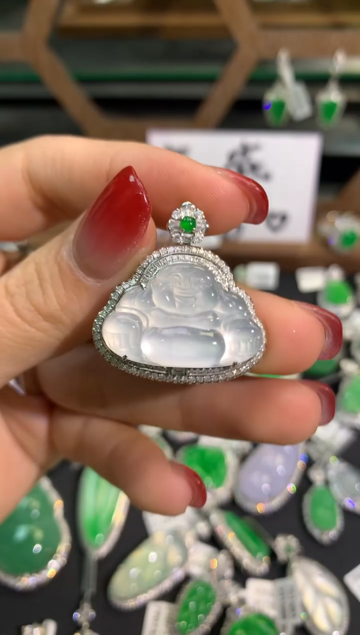 【闪购商品】翡翠吊坠(不含链)18K金镶嵌吊坠