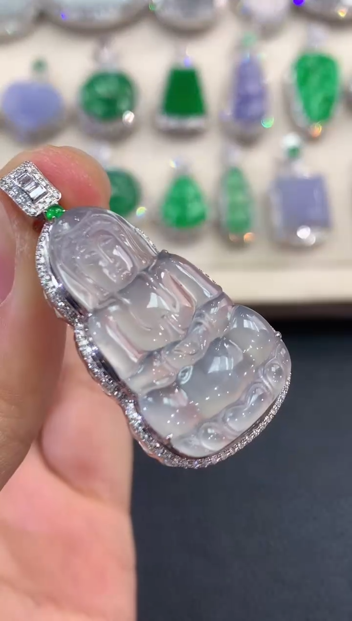 【闪购商品】翡翠吊坠(不含链)18K金镶嵌B175    