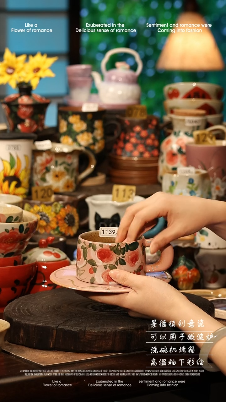 陶瓷景德镇高温釉下彩手工手绘款式@A1139@