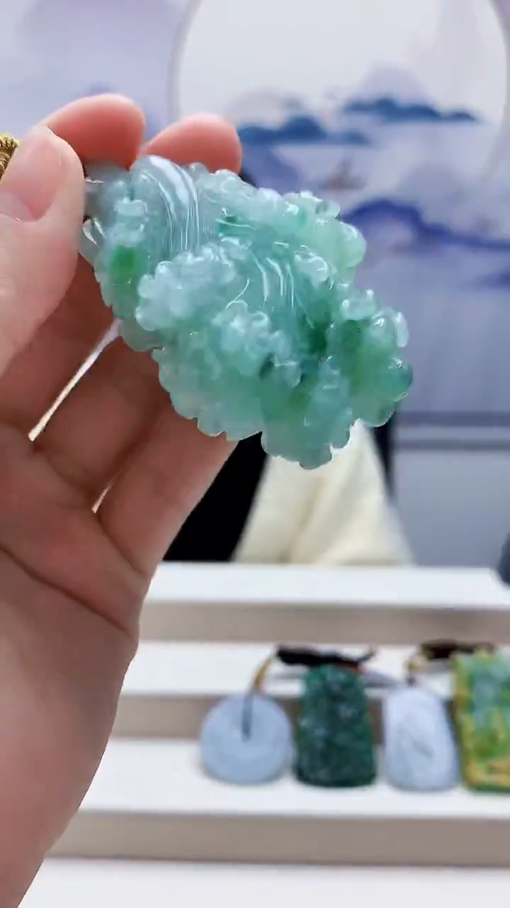 未镶嵌定制翡翠4852lr-毛货挂件44