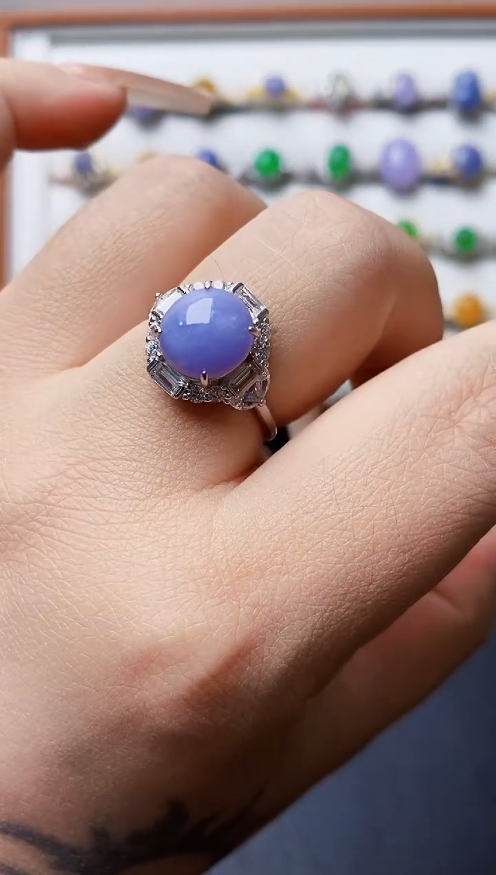 银S925镶嵌戒指翡翠0116