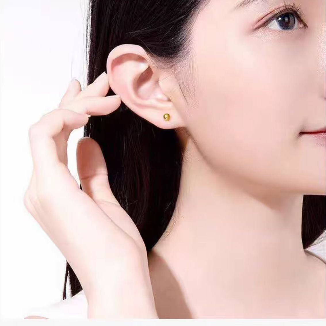 【粉丝福利】豆豆耳钉2只 送耳堵 小巧养耳洞素款迷你简约经典