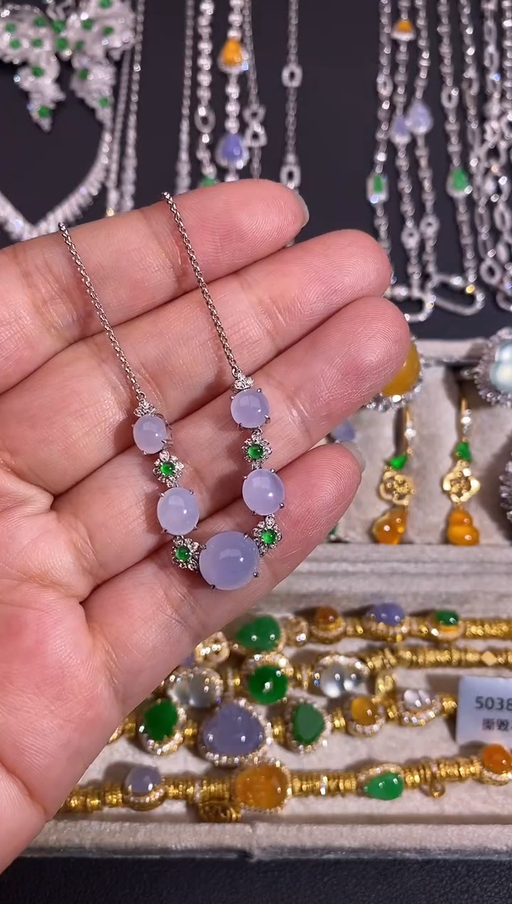 18K金镶嵌手链翡翠无**行手链尾款