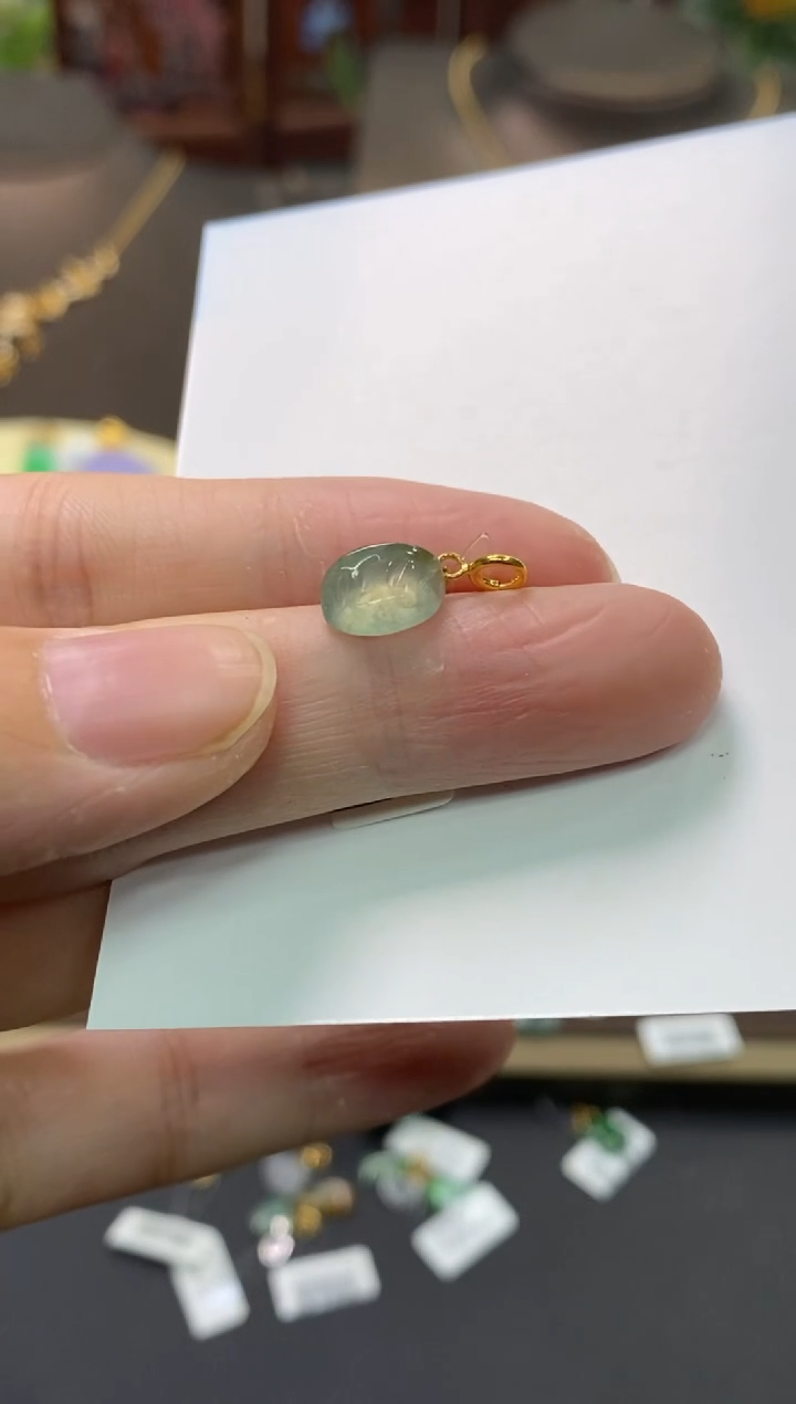 【闪购商品】翡翠颈饰18K金镶嵌净货13958