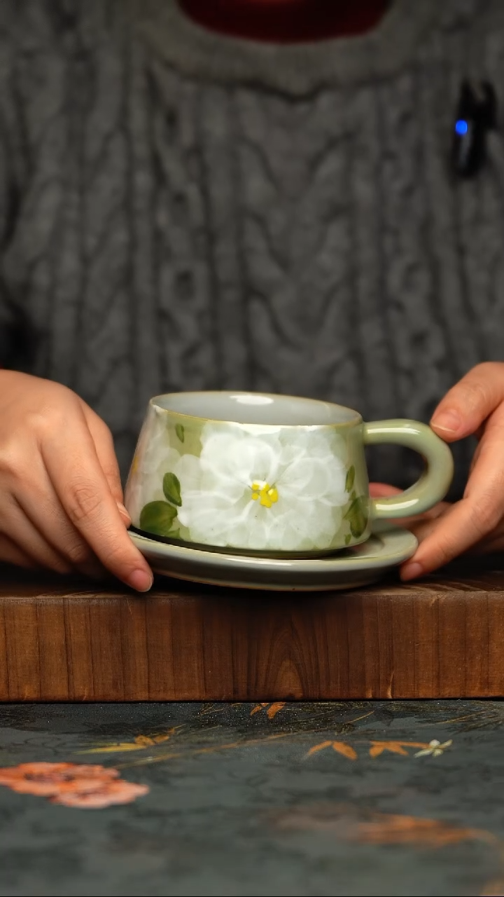 瓷片釉下彩手工手绘同款陶器