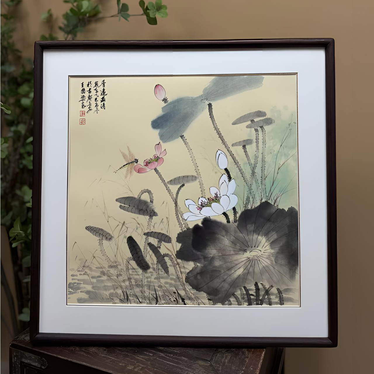 《香远溢清》52×52花鸟装饰画