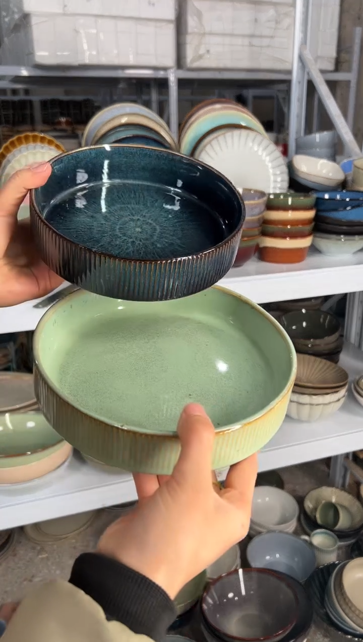 陶瓷外贸尾货瑕疵满20包邮X2 深盘组合