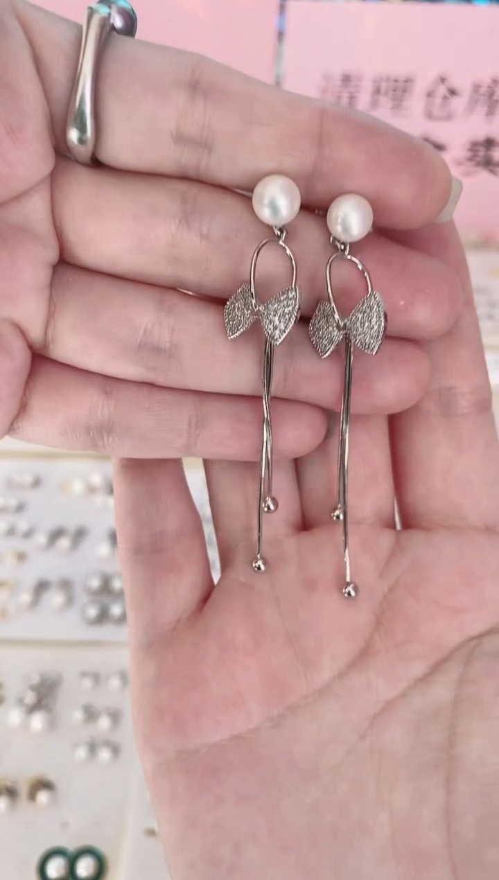 合金耳饰淡水珍珠9