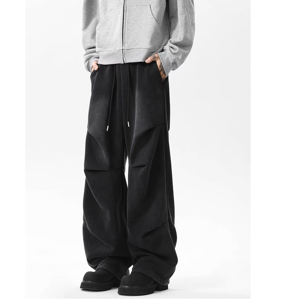 9901美式重磅cleanfit纯色运动卫裤男潮牌宽松休闲裤