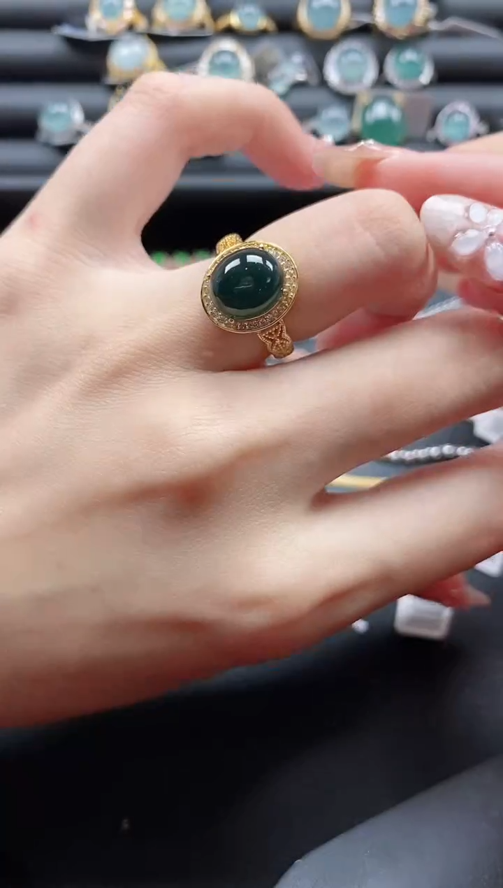 【闪购商品】翡翠戒指银S925镶嵌1111