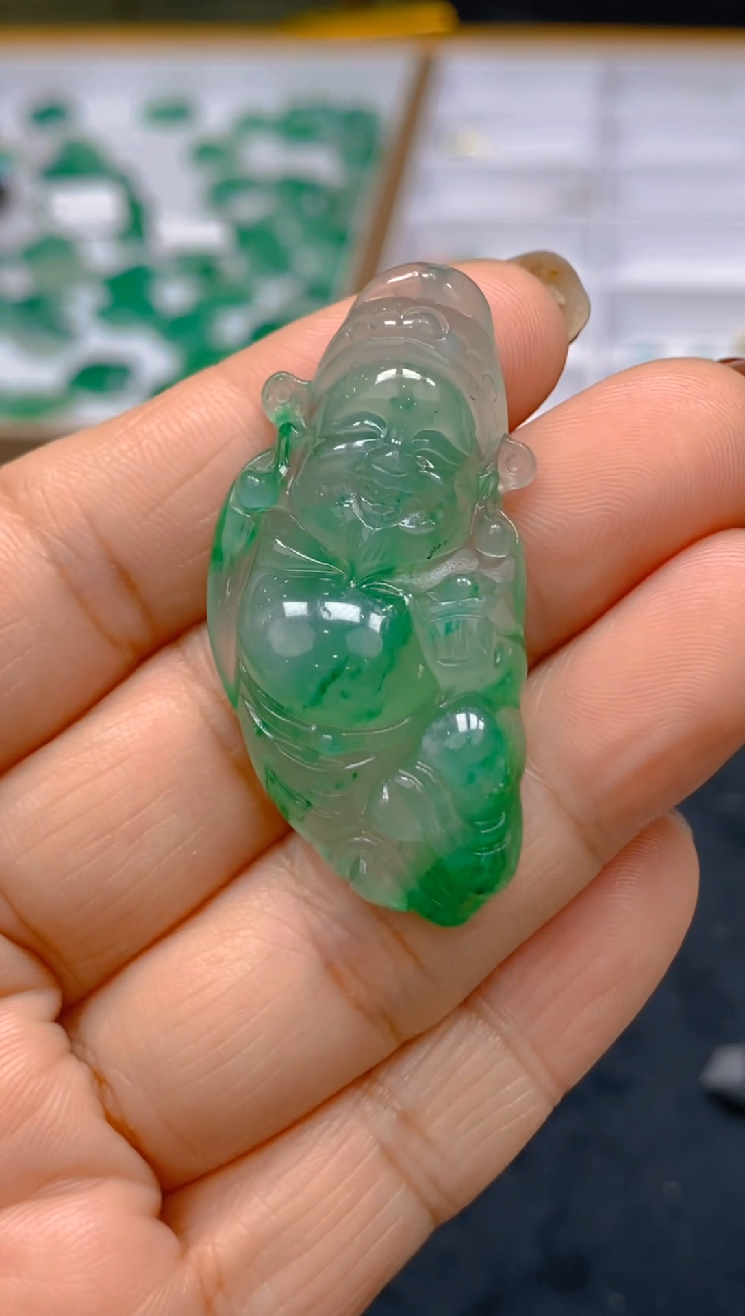 【闪购商品】石英质玉颈饰未镶嵌天然冰美人非洲翠028