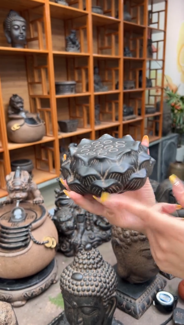 陶土【火山泥】莲蓬实心底座