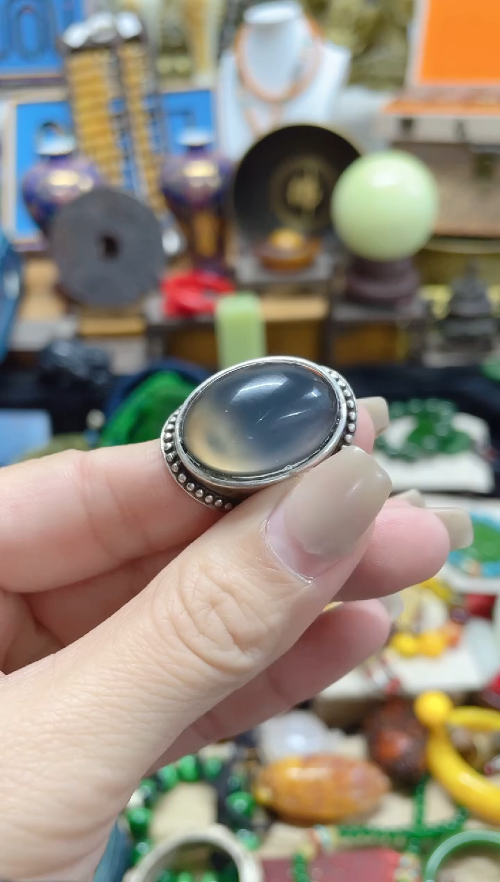 【闪购商品】蓝珀戒指未镶嵌主播推荐主播推荐