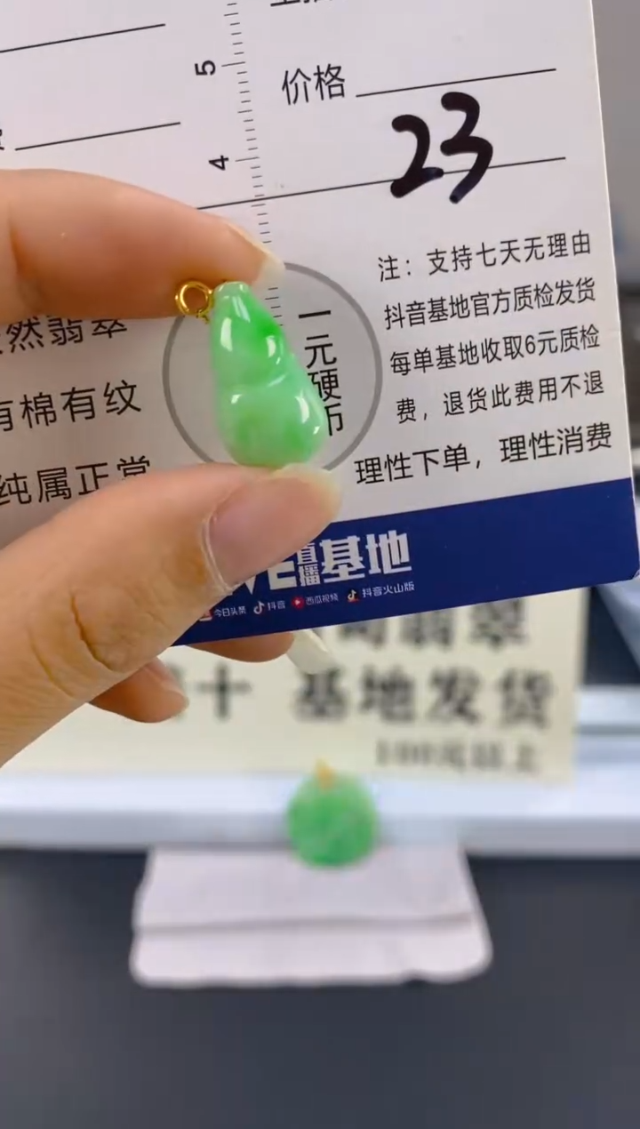 【闪购商品】翡翠颈饰18K金镶嵌天然A货翡翠