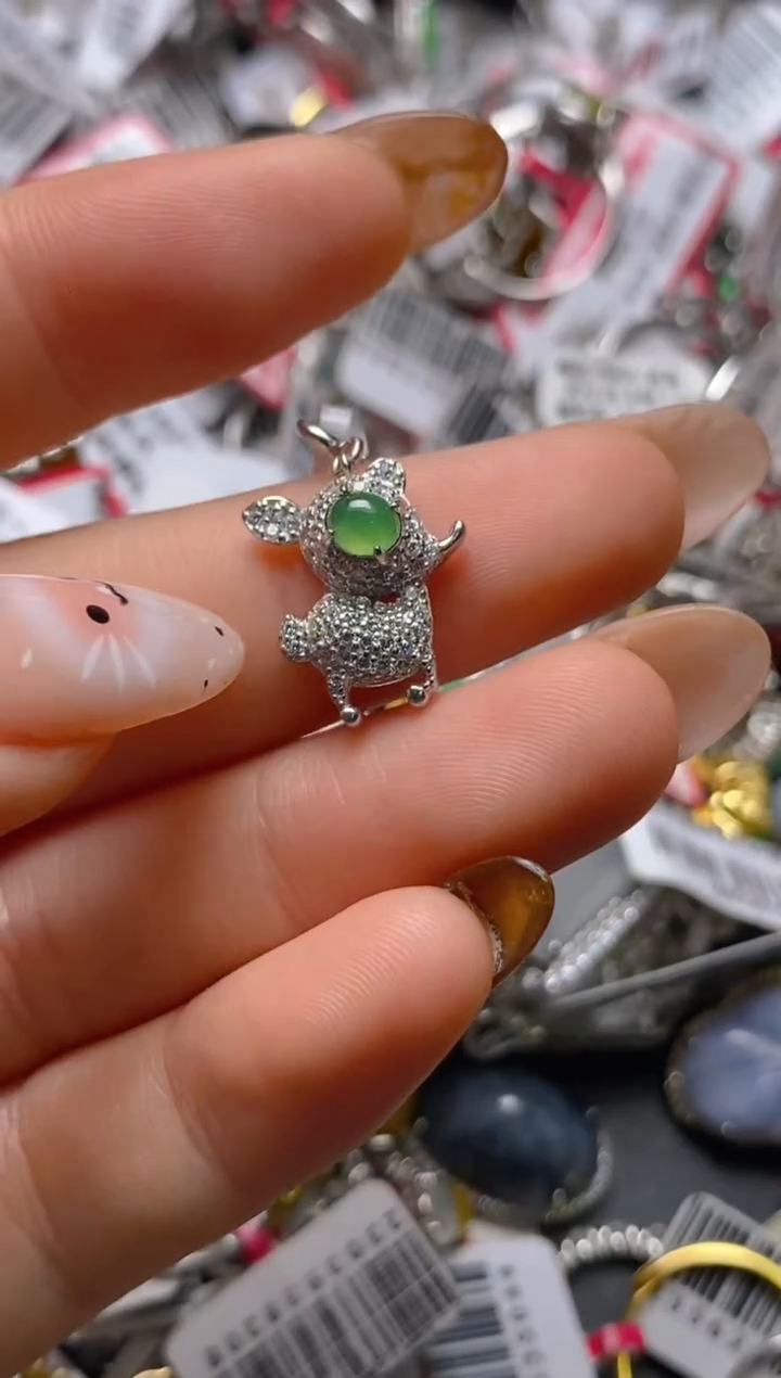 银S925镶嵌戒指翡翠百内无证书