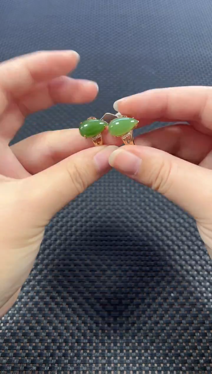 18K金镶嵌戒指和田玉（多样性发一件）104