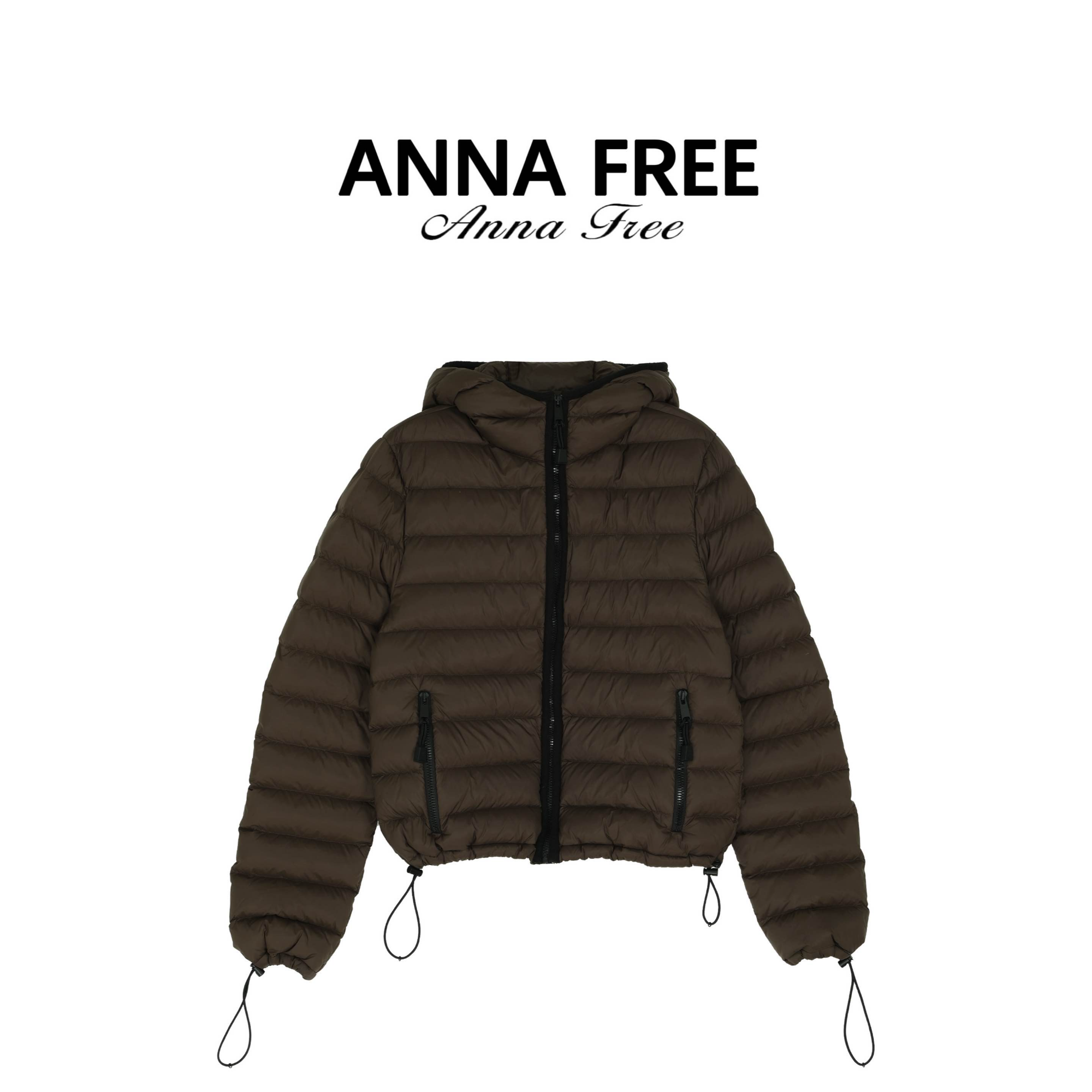 ANNA FREE 轻薄连帽冬季新款保暖90白鹅绒排骨羽绒服ZCE251088