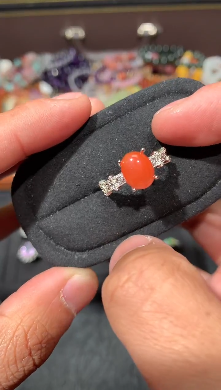 未镶嵌南红玛瑙戒指K11【多样性发其一】