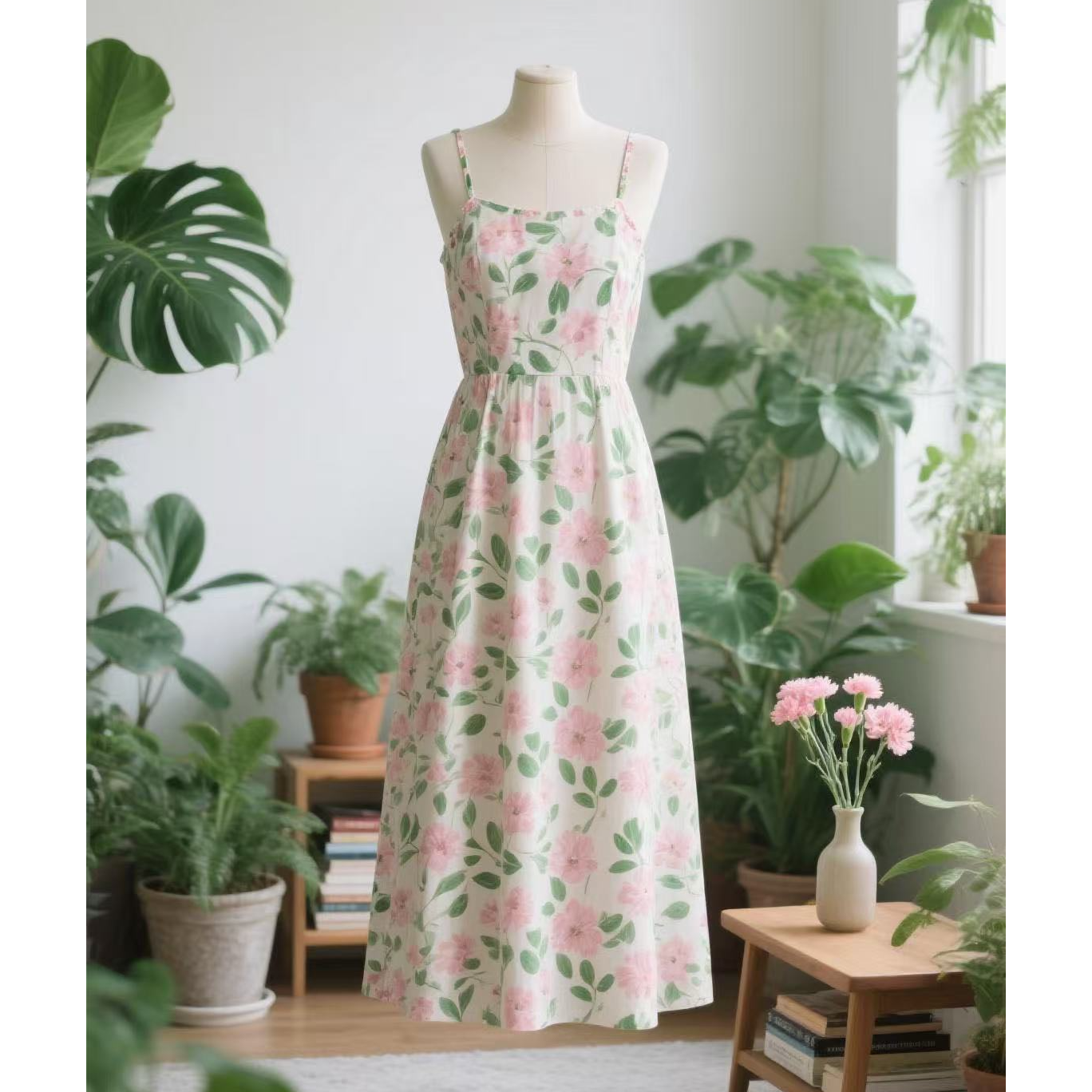 当季新款A类一等品舒适感透气不闷热碎花显瘦气质时尚夏季甜美